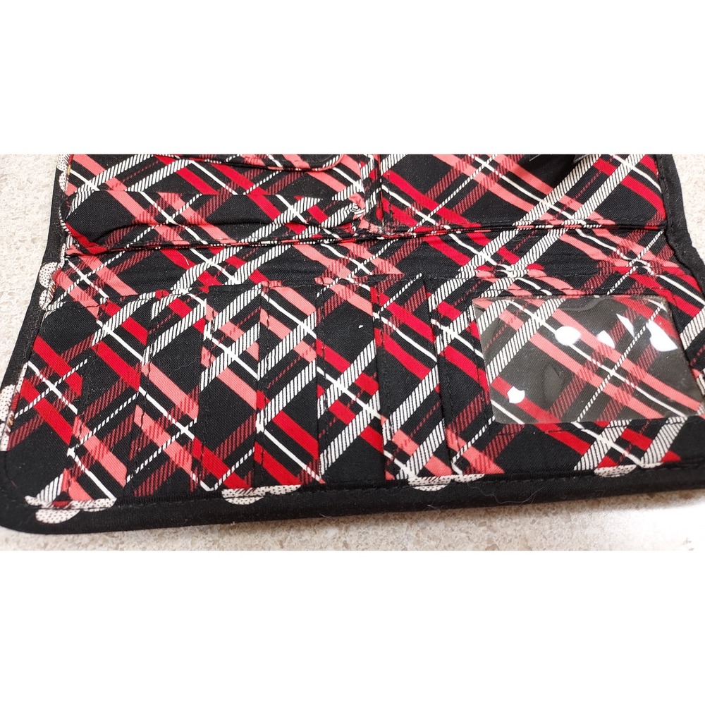 Vera Bradley Quilted Pirouette Crossbody Wallet Clutch Black Floral‎ Pockets - Picture 5 of 6